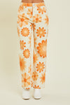 Marissa Retro Floral Pants Orange Multi