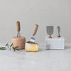 Wood Cheese Knife Set With Marble Holder