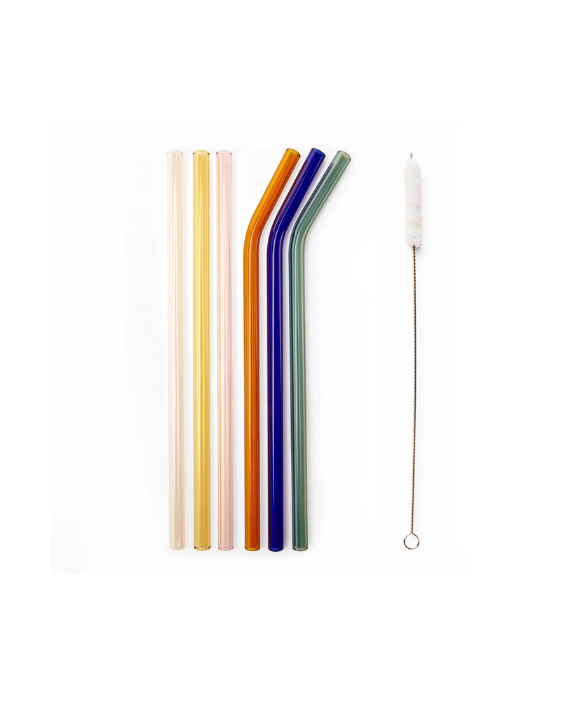 Colored Reusable Glass Straws