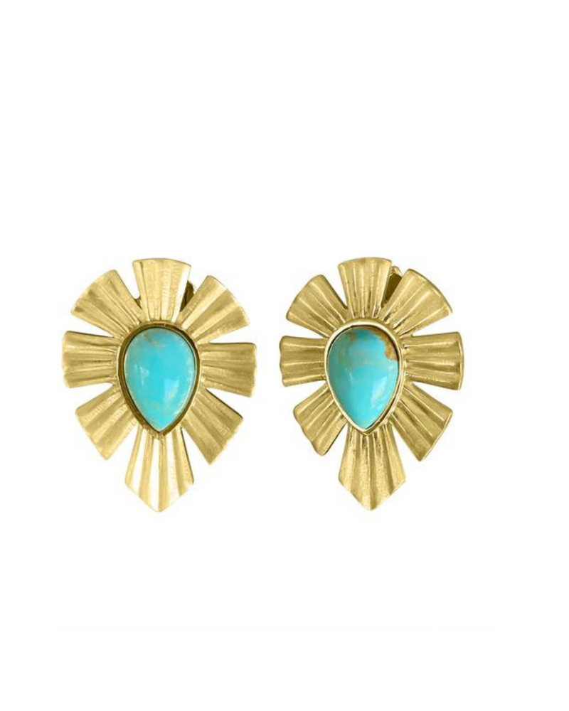 Gold And Bold Stud Earrings Turq