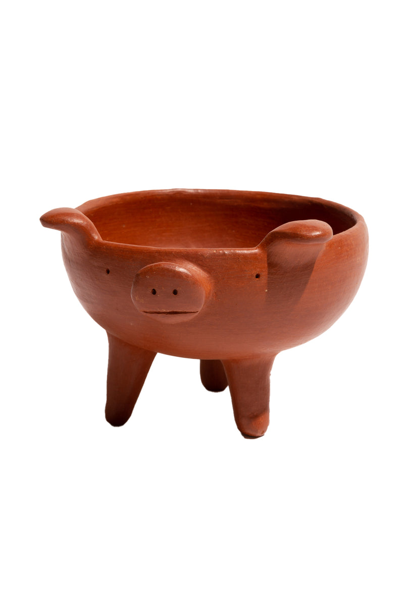 Red Clay Piggy Salsa Bowl