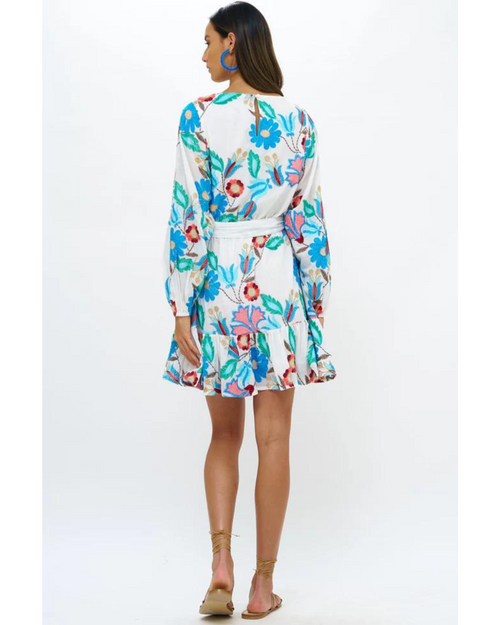 Long Sleeve Flirty Mini Dress Monet Multi