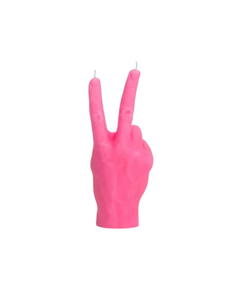Peace Hand Candle Pink