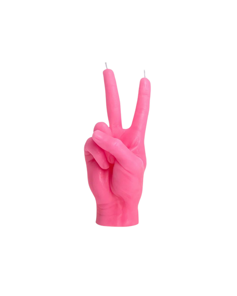 Peace Hand Candle Pink