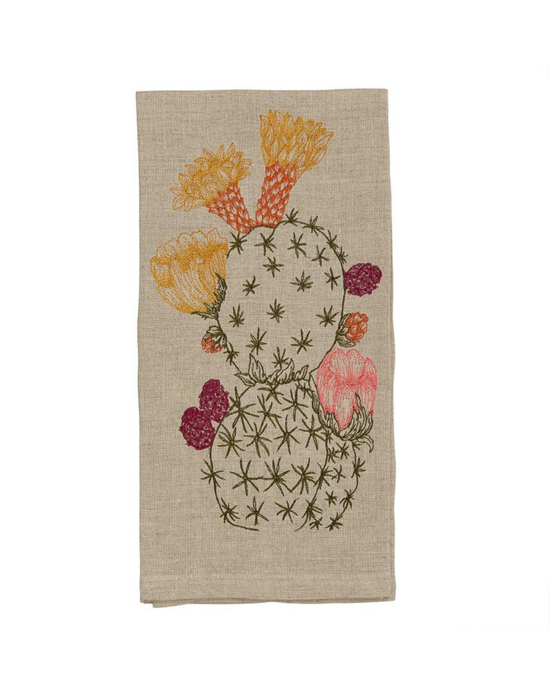 Prickly Pear Cactus Bloom Tea Towel