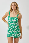 Lesey Daisy Knit Mini Dress Kelly Green