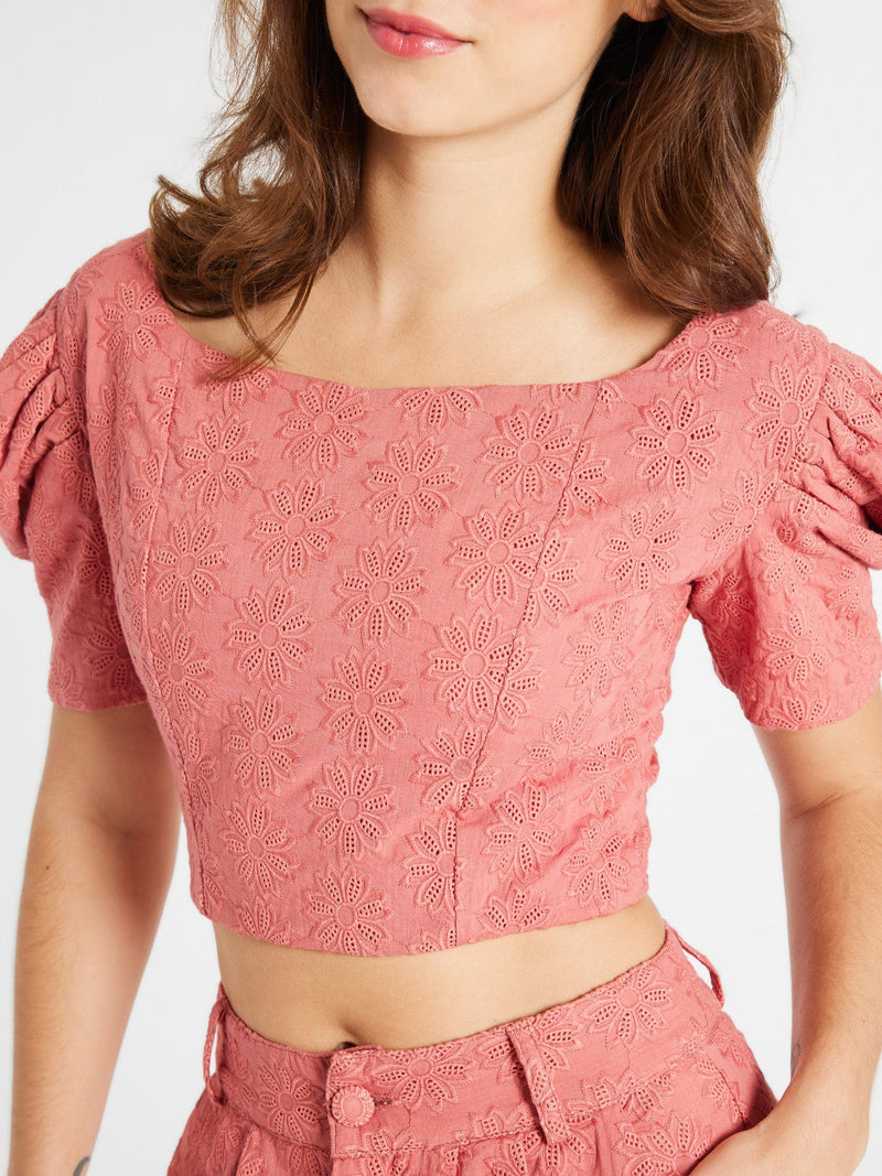 Coco Top Rosewood Eyelet