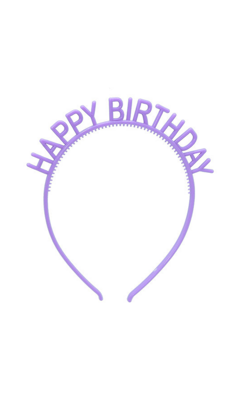 Purple Happy Birthday Headband 