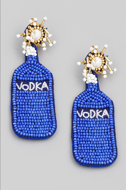 Vodka Beaded Earrings Blue