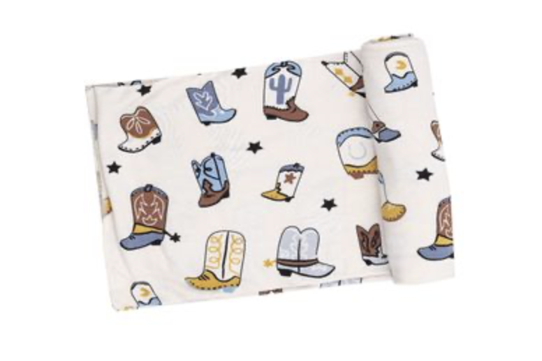 Blue Boots Swaddle Blanket