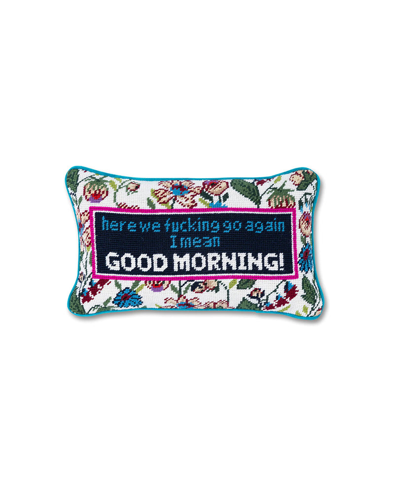 Good Morning Needlepoint Pillow