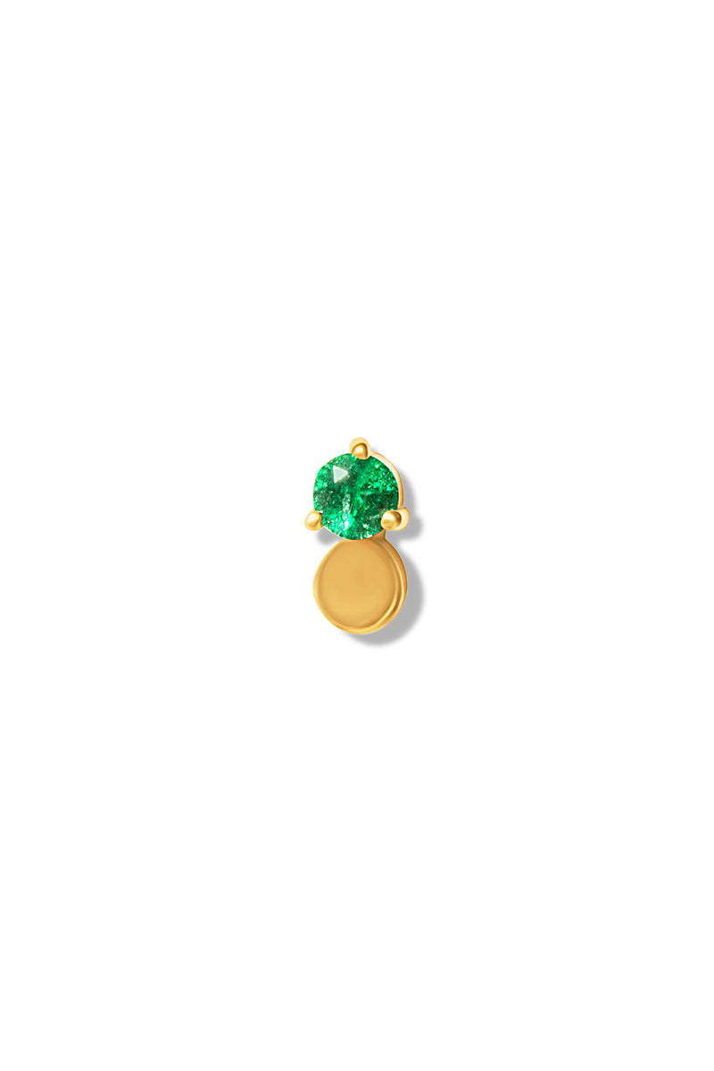 14K BG Color Pop Dot Emerald Stud