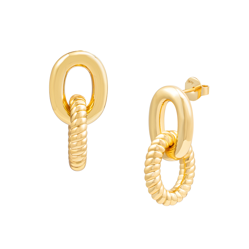 Zoe Link Earrings Gold
